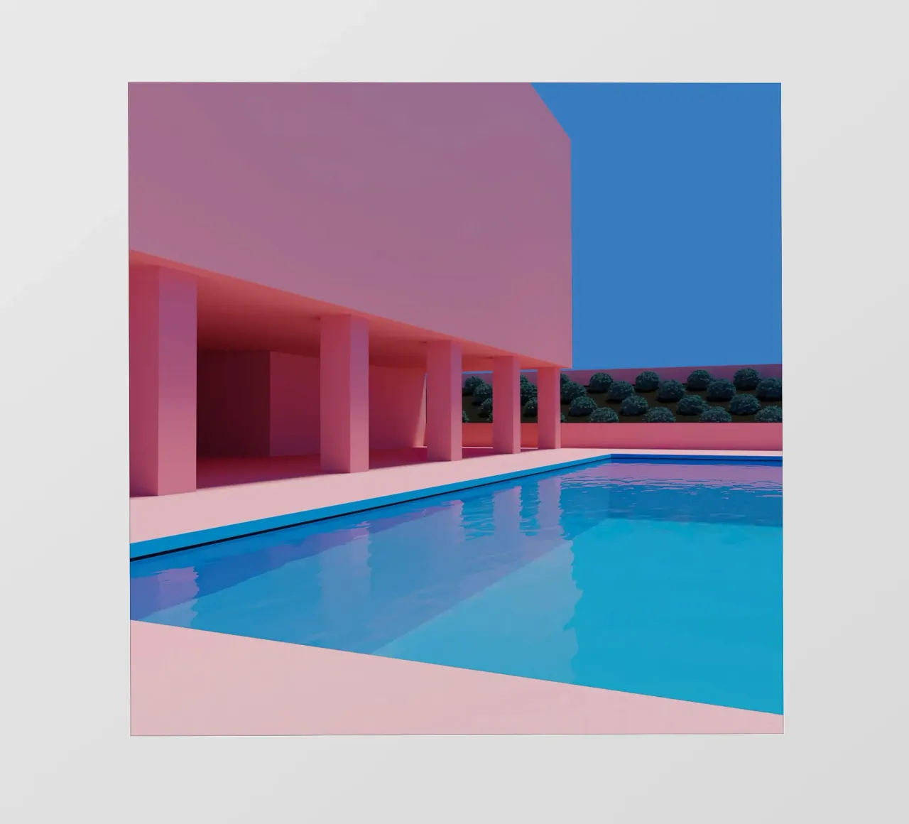 Liminal Pool Pink Building pellicola backlit da Leonard Barreiro