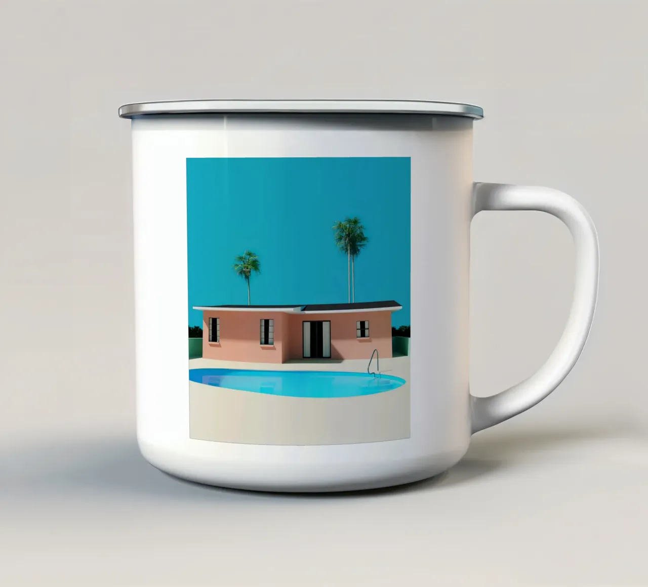 Liminal Sunny Pool House tazza in smalto da Leonard Barreiro