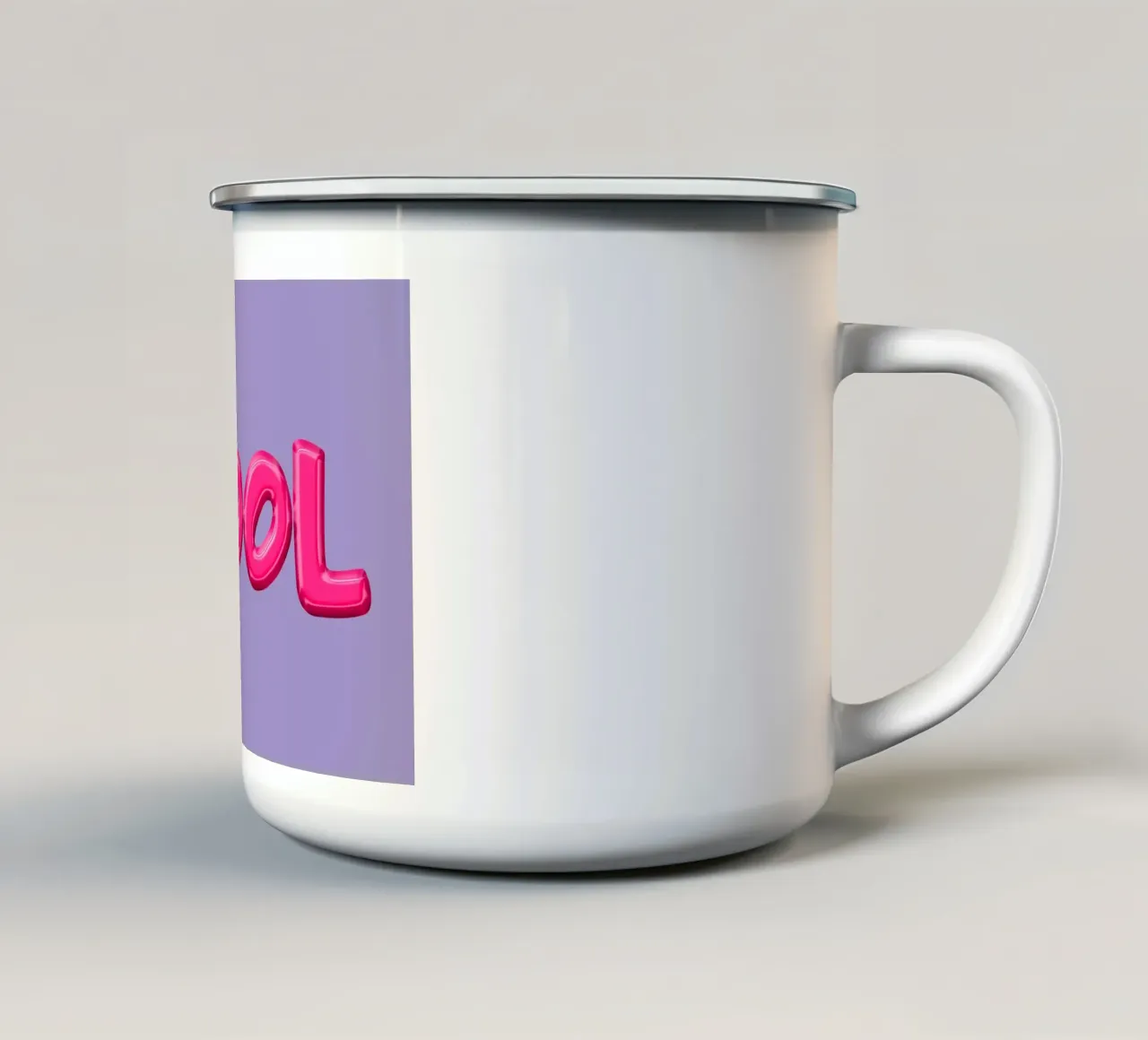 Cool Typography tazza in smalto da Attaboy Dsgn