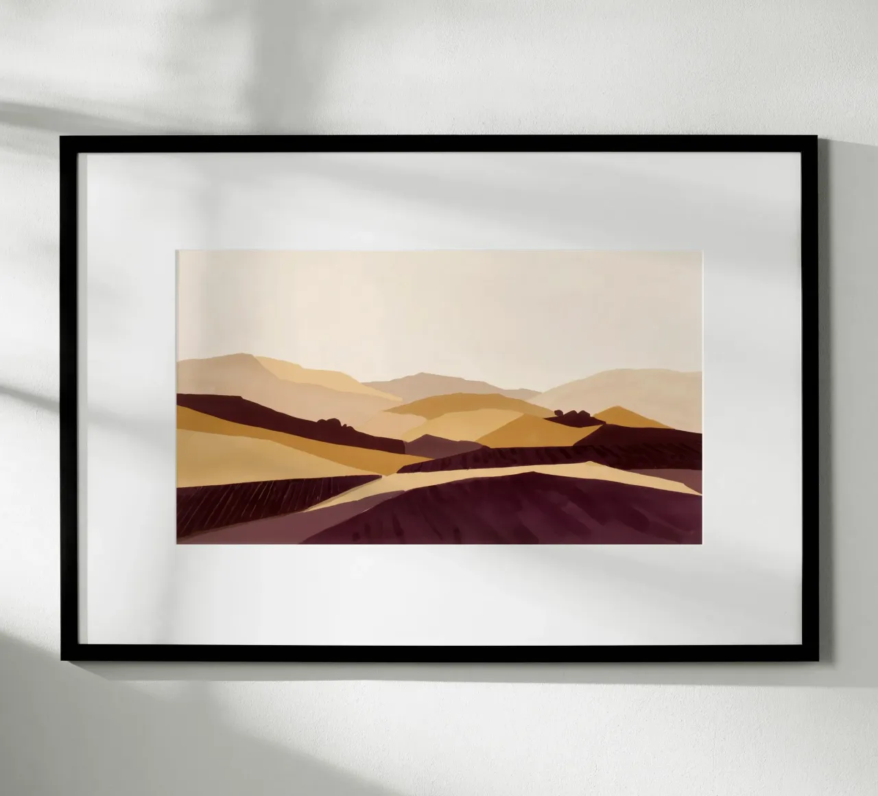 Vigneti in Ocra 2 poster con telaio in legno da Seed & Signal