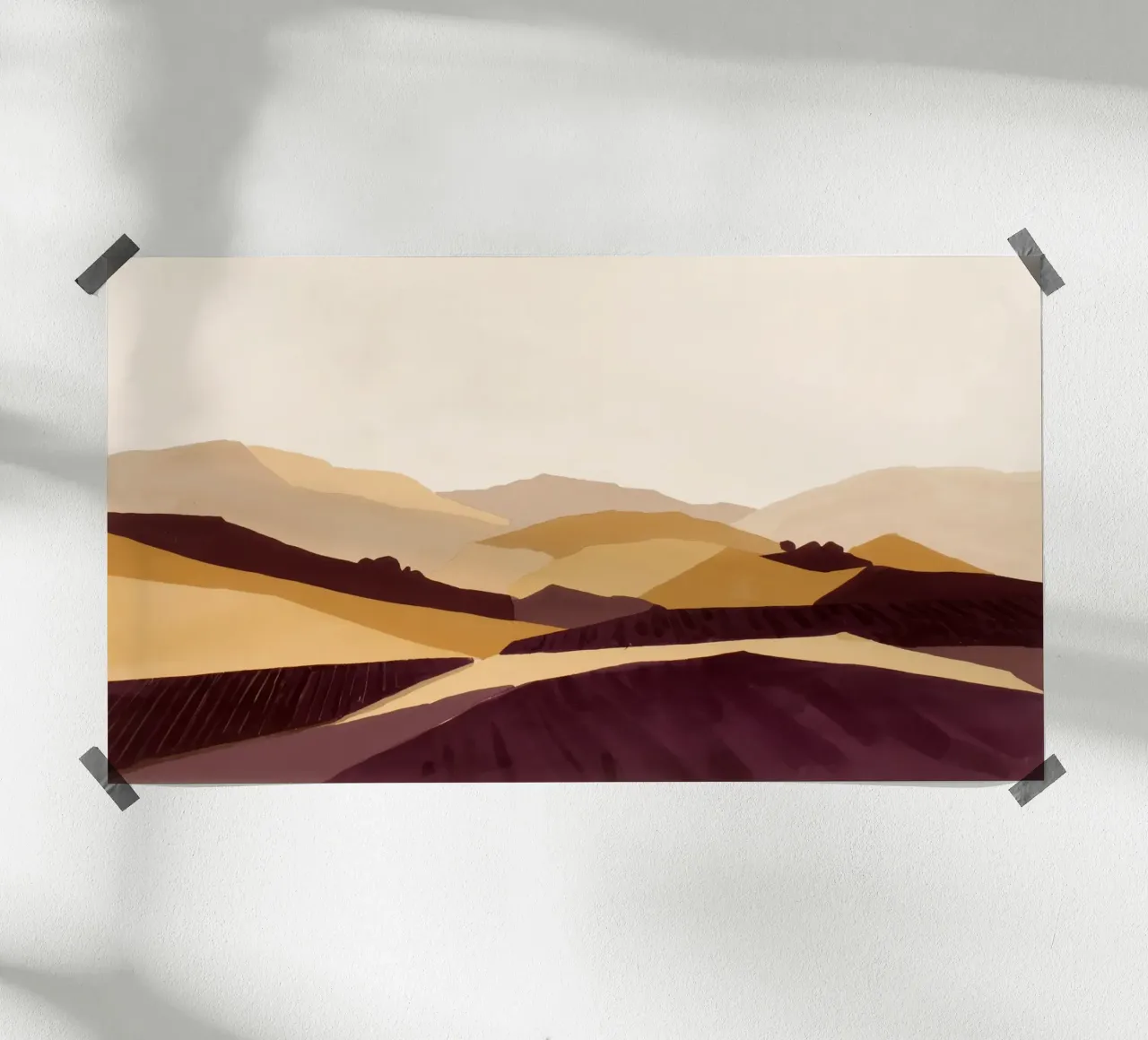Vigneti in Ocra 2 poster con telaio in legno da Seed & Signal