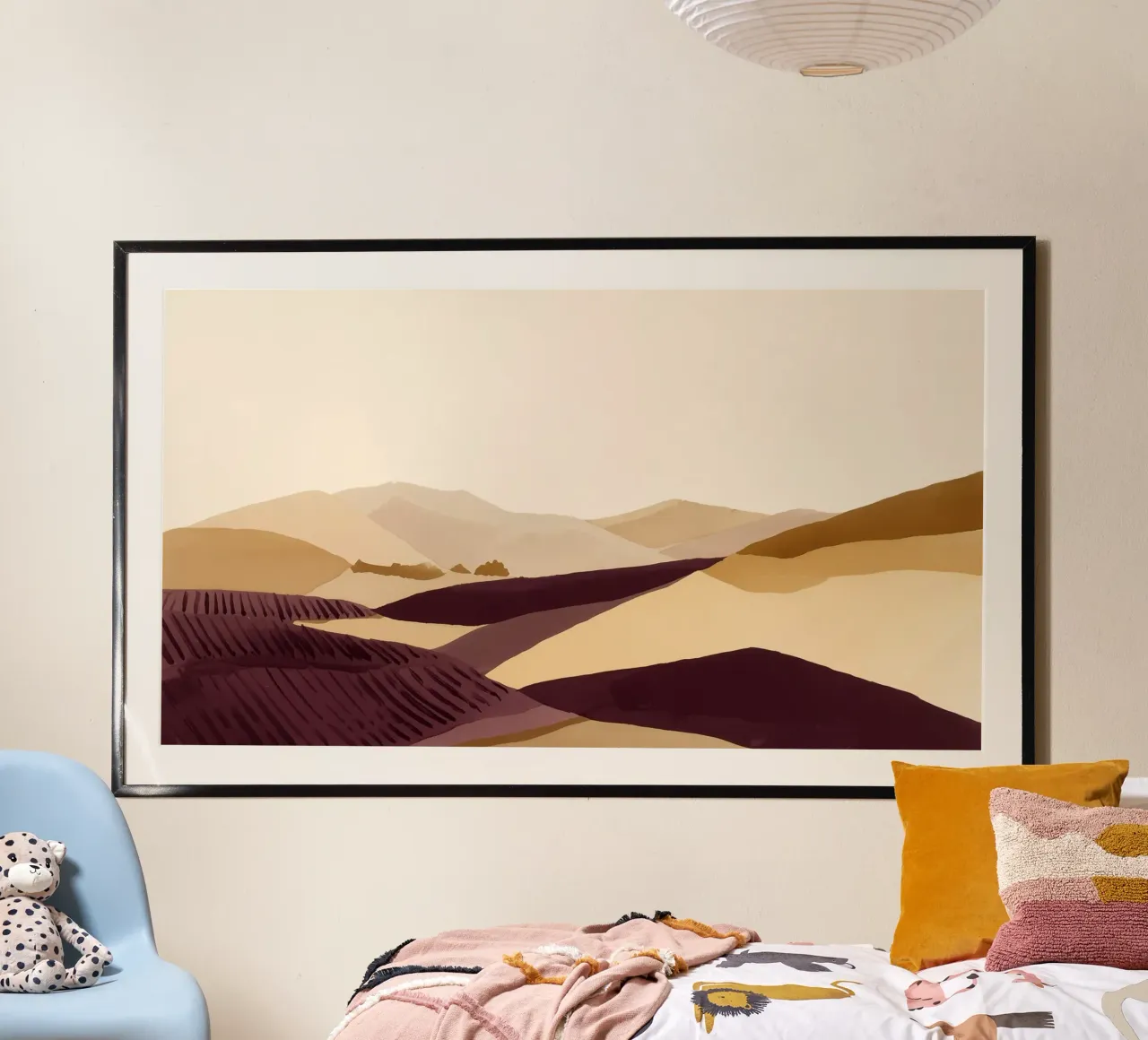 Vigneti in Ocra 3 poster con telaio in legno da Seed & Signal