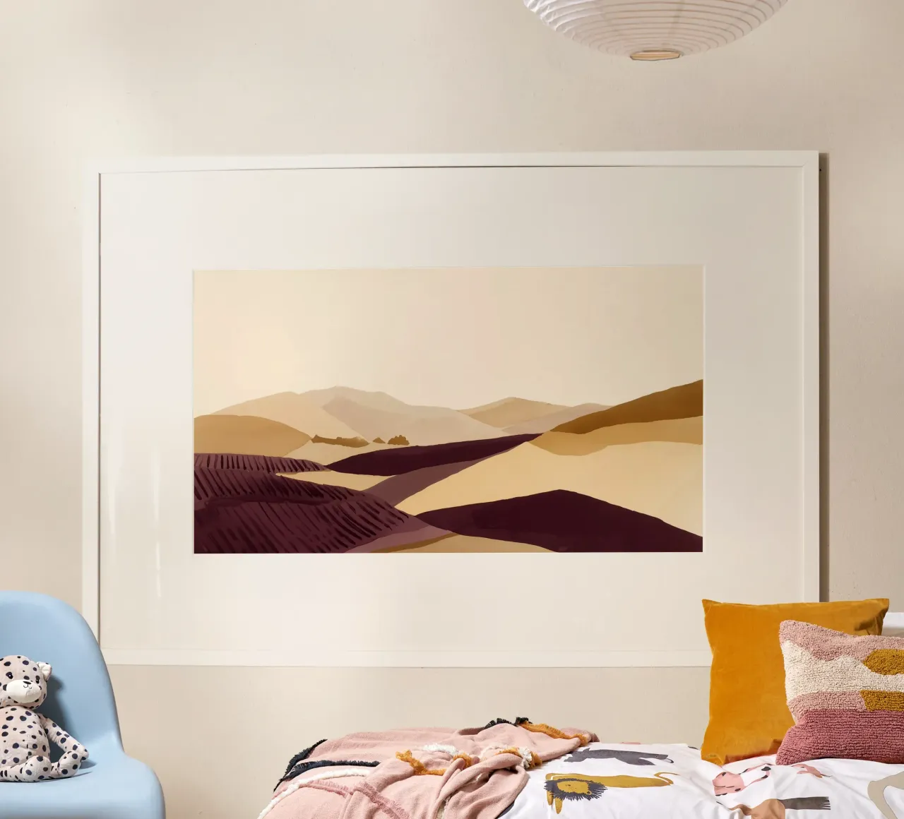 Vigneti in Ocra 3 poster con telaio in legno da Seed & Signal