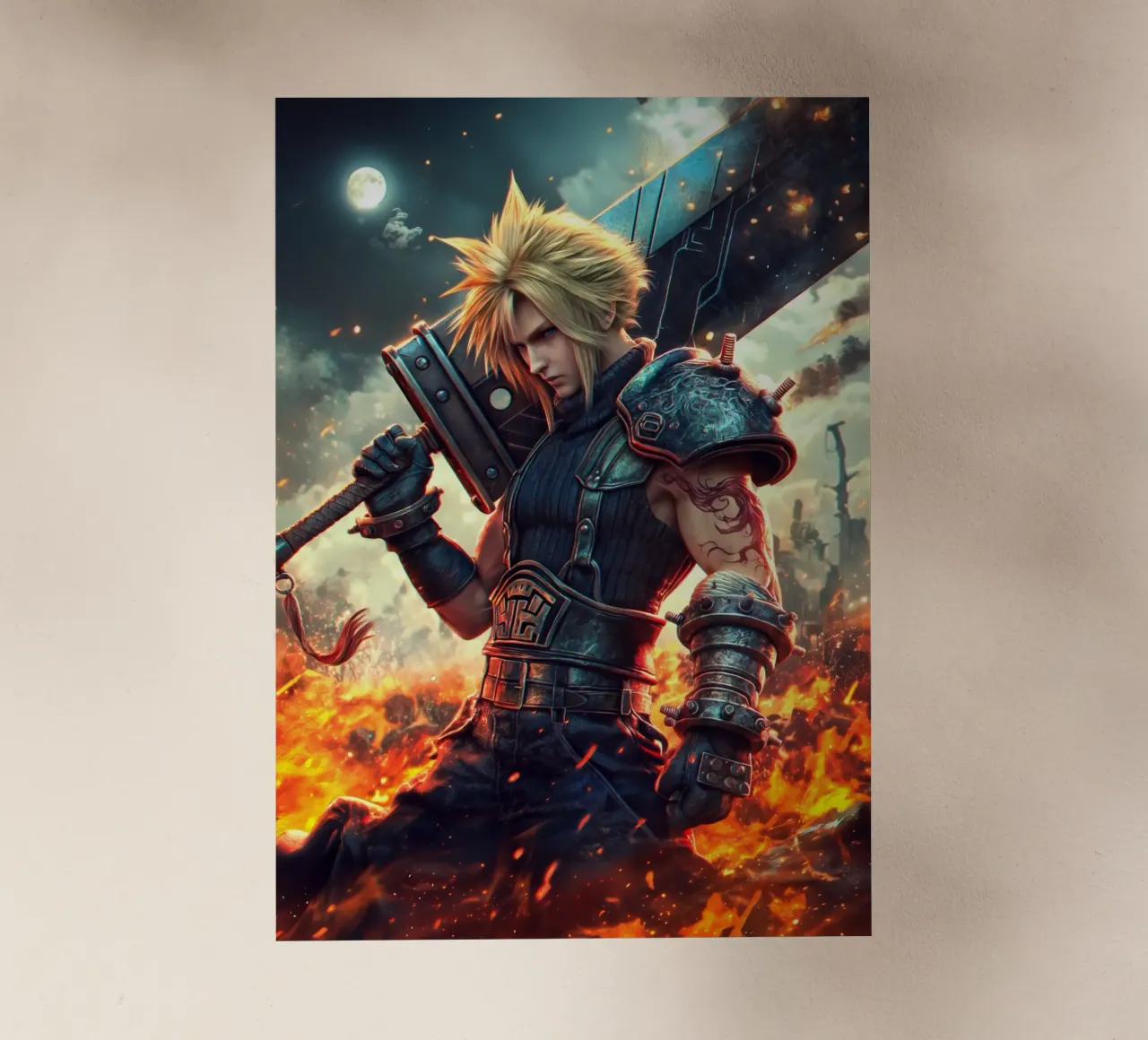 FFVII FF7 Cloud Strife Final Fantasy pellicola backlit da Fleur de Lys