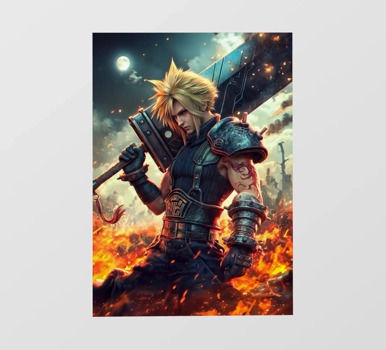 FFVII FF7 Cloud Strife Final Fantasy pellicola backlit da Fleur de Lys