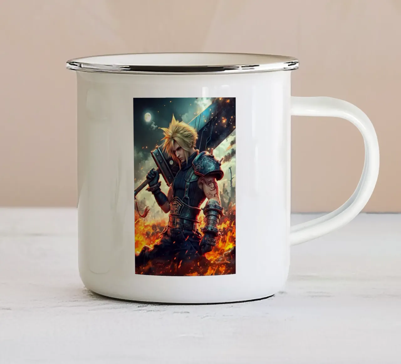 FFVII FF7 Cloud Strife Final Fantasy tazza in smalto da Fleur de Lys