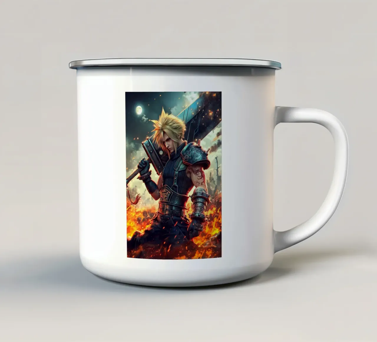 FFVII FF7 Cloud Strife Final Fantasy tazza in smalto da Fleur de Lys