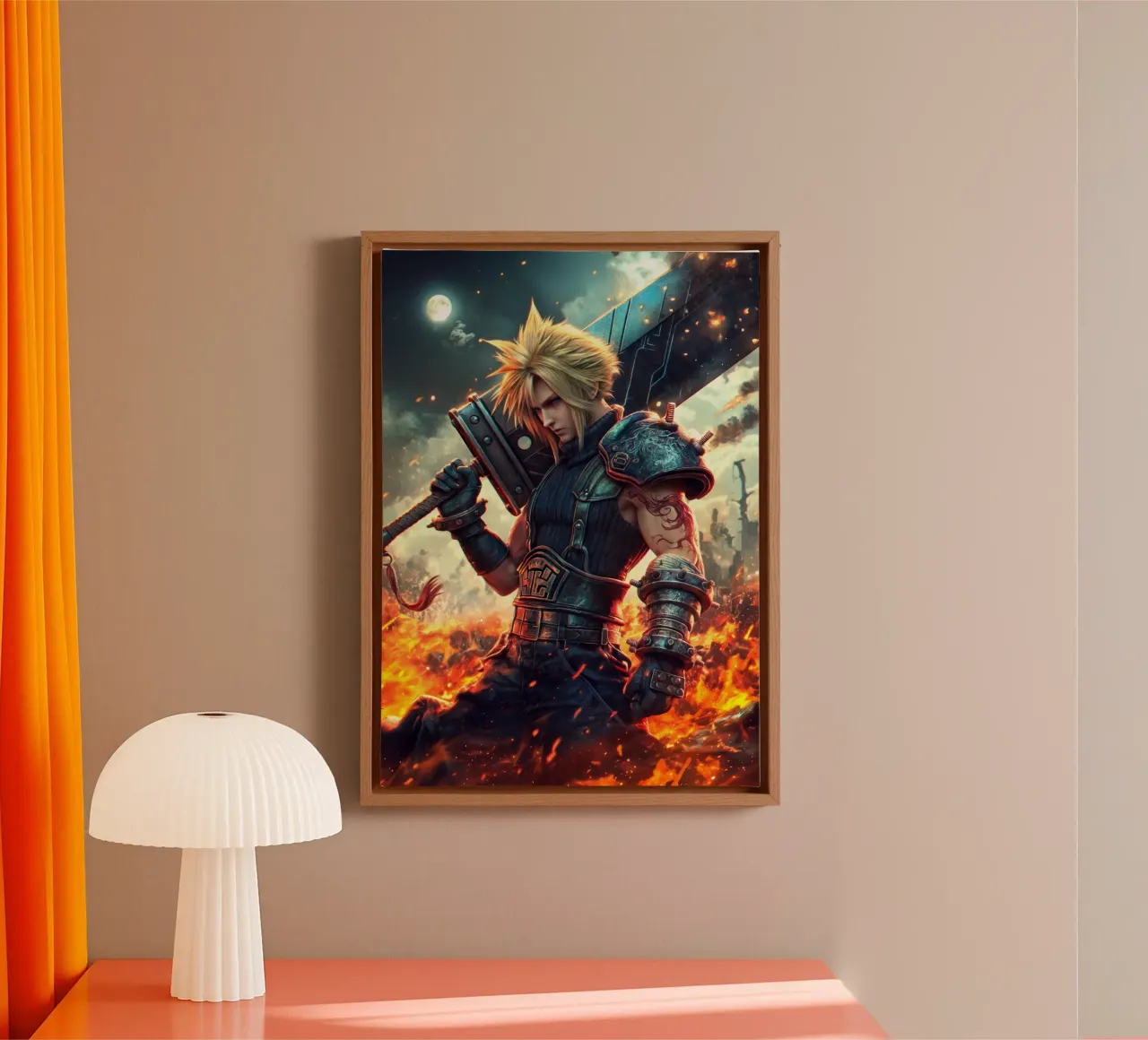 FFVII FF7 Cloud Strife Final Fantasy tela con Cornice a cassetta da Fleur de Lys