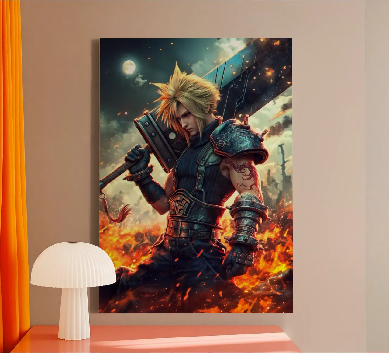 FFVII FF7 Cloud Strife Final Fantasy tela con Cornice a cassetta da Fleur de Lys