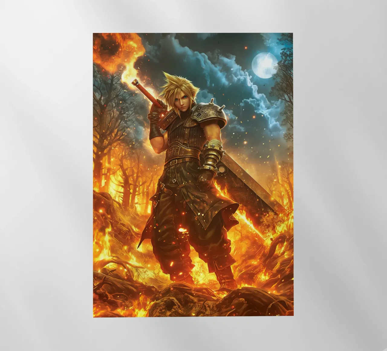 FFVII FF7 Cloud Strife Final Fantasy pellicola backlit da Fleur de Lys