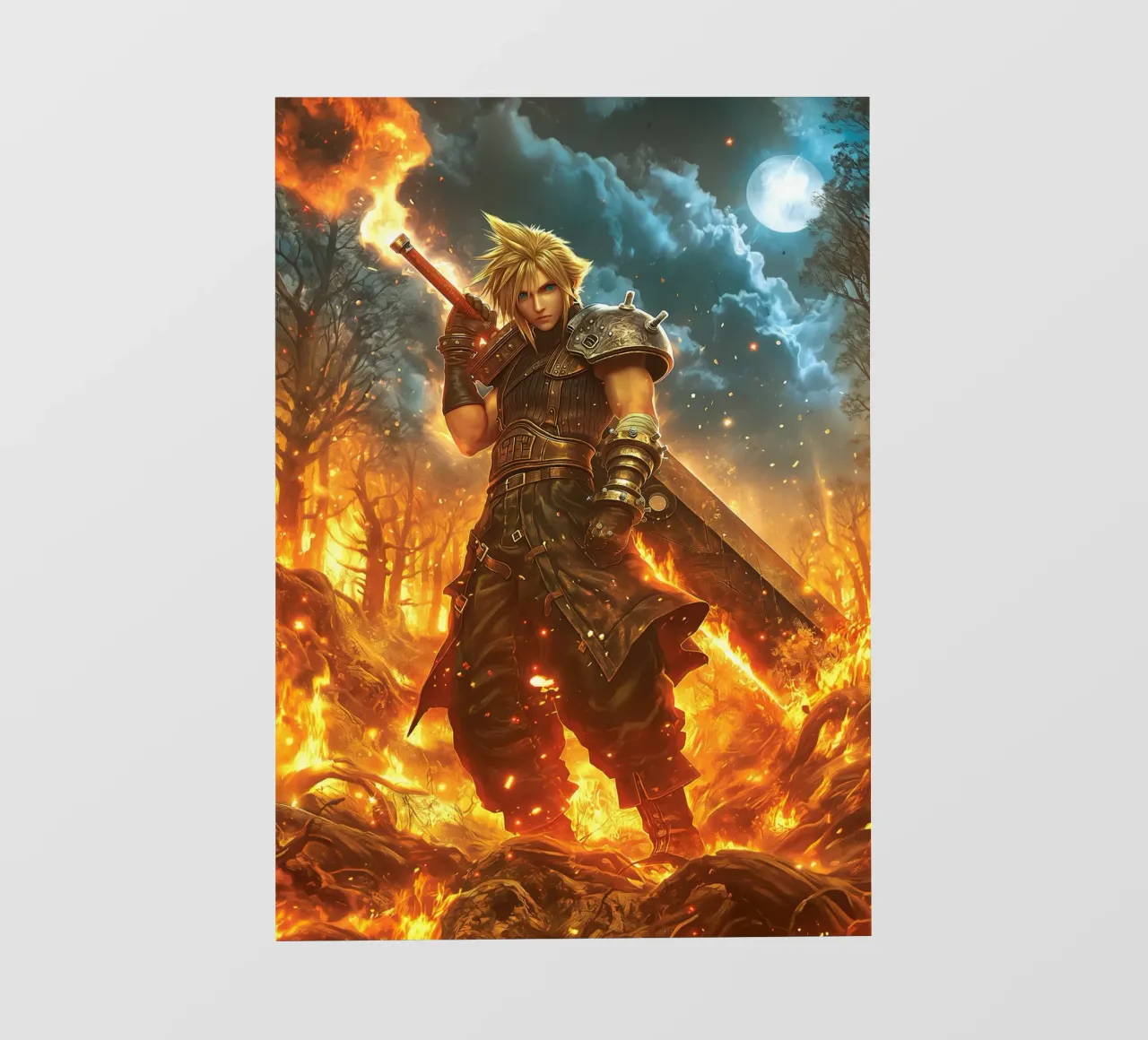 FFVII FF7 Cloud Strife Final Fantasy pellicola backlit da Fleur de Lys