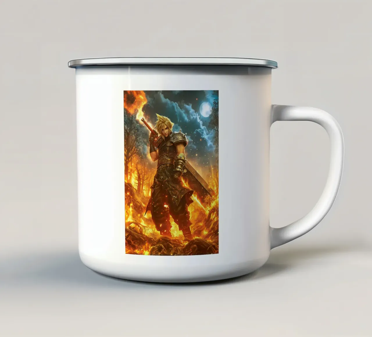 FFVII FF7 Cloud Strife Final Fantasy tazza in smalto da Fleur de Lys
