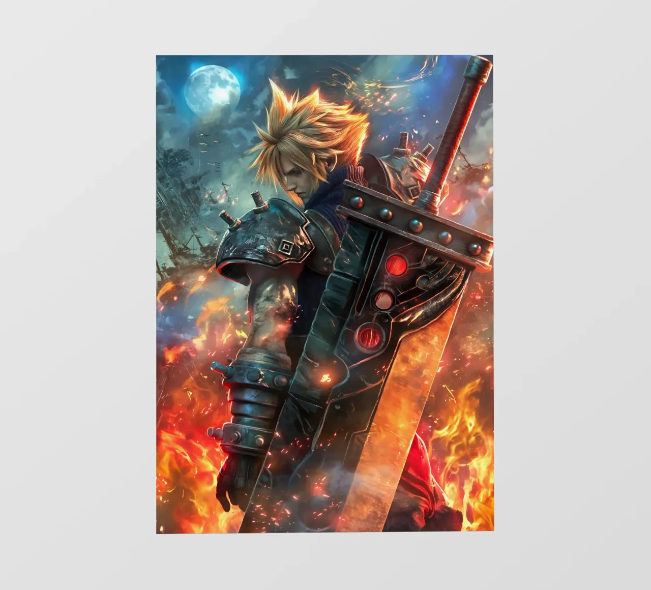 FFVII FF7 Cloud Strife Final Fantasy pellicola backlit da Fleur de Lys