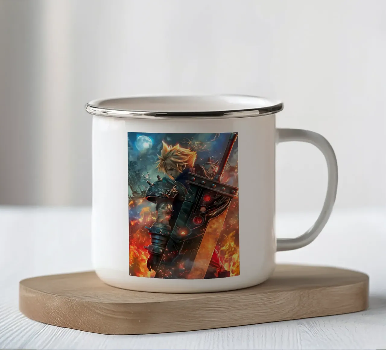 FFVII FF7 Cloud Strife Final Fantasy tazza in smalto da Fleur de Lys