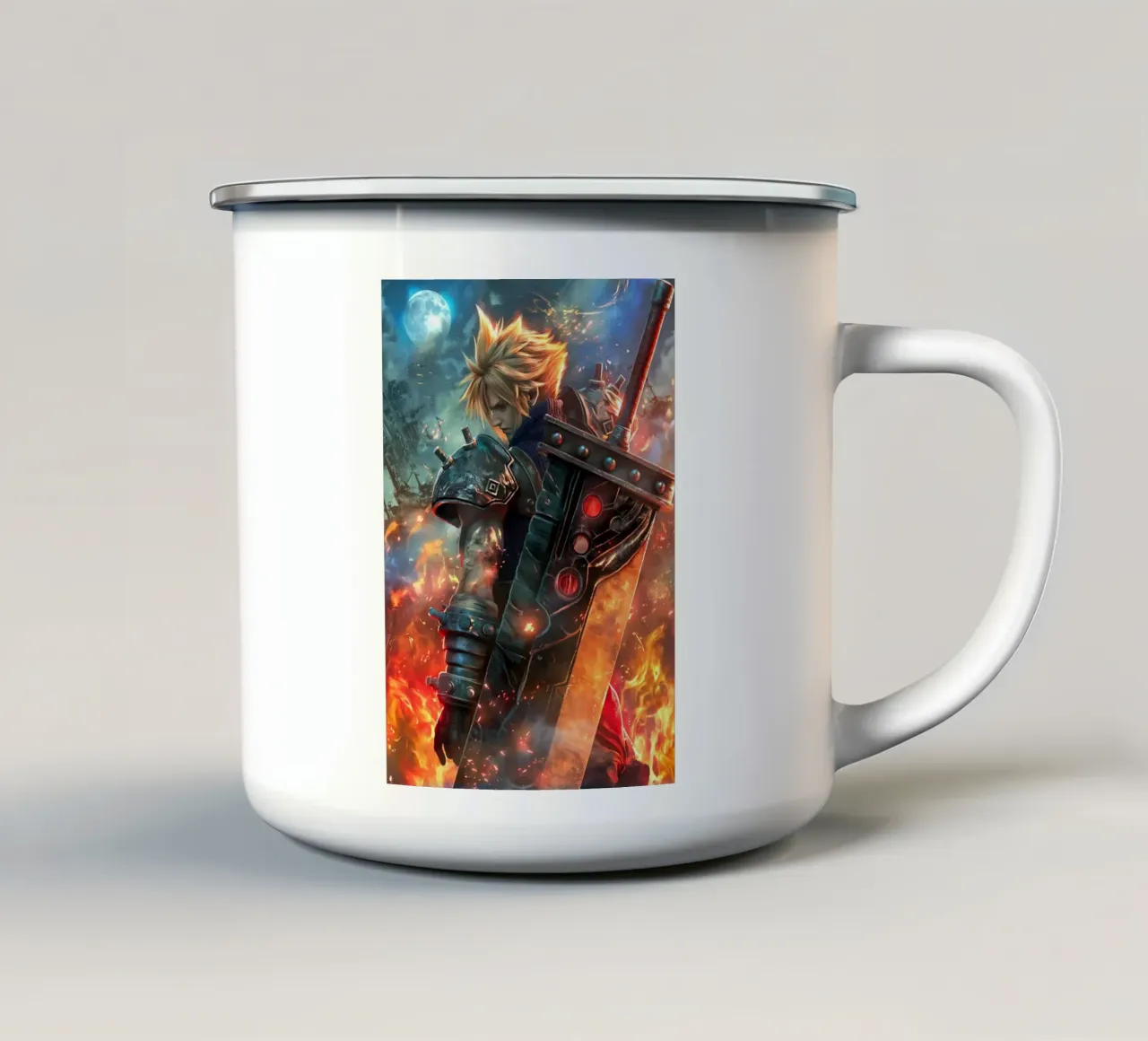 FFVII FF7 Cloud Strife Final Fantasy tazza in smalto da Fleur de Lys