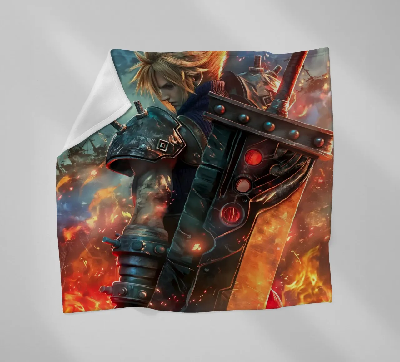 FFVII FF7 Cloud Strife Final Fantasy coperta in pile da Fleur de Lys