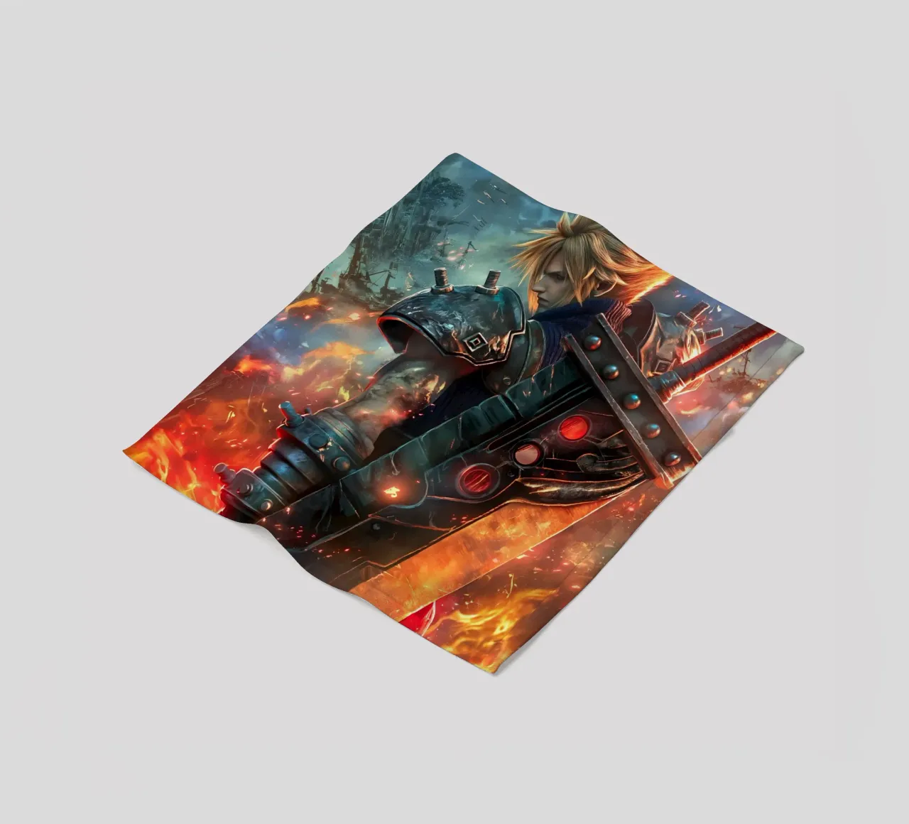 FFVII FF7 Cloud Strife Final Fantasy coperta in pile da Fleur de Lys