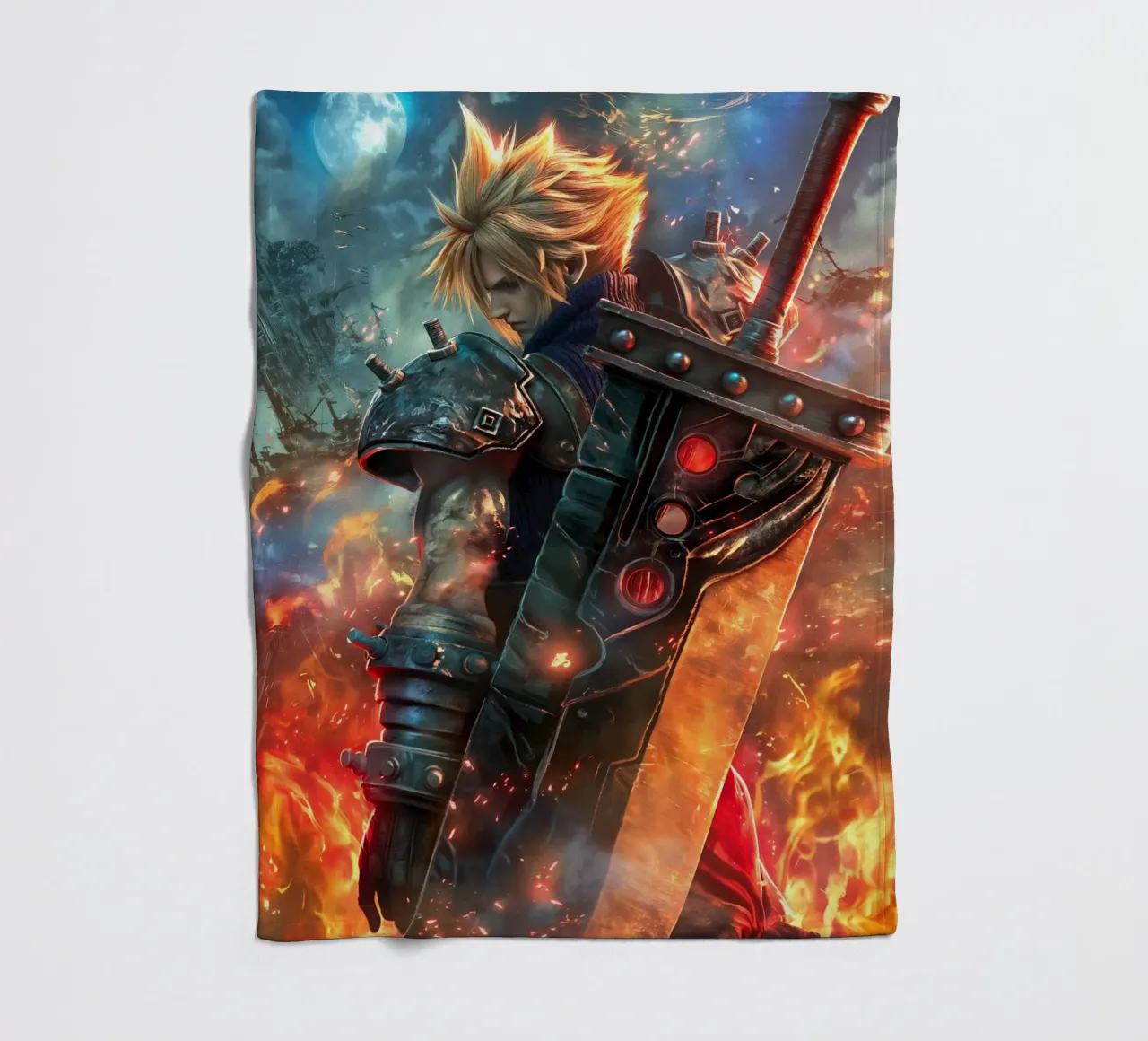 FFVII FF7 Cloud Strife Final Fantasy coperta in pile da Fleur de Lys