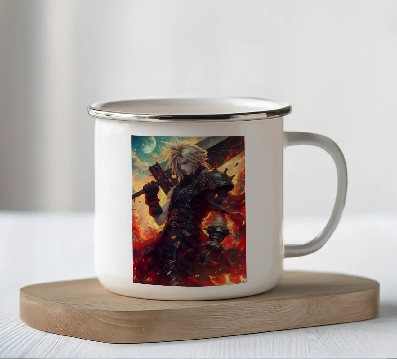 FFVII FF7 Cloud Strife Final Fantasy tazza in smalto da Fleur de Lys