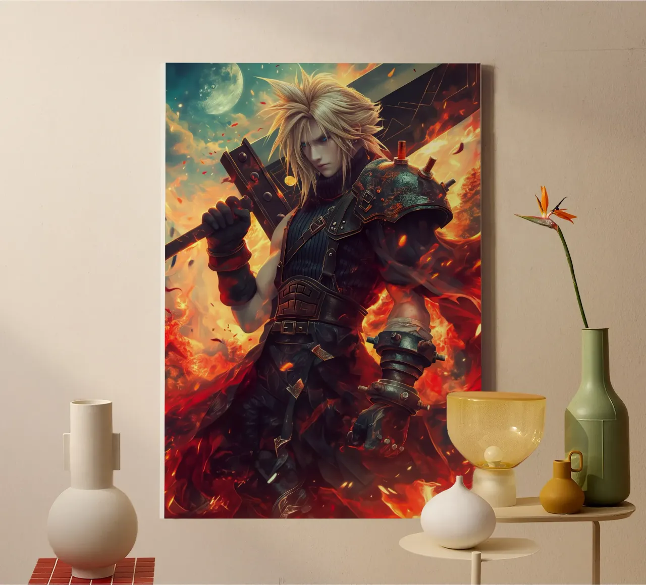 FFVII FF7 Cloud Strife Final Fantasy tela con Cornice a cassetta da Fleur de Lys