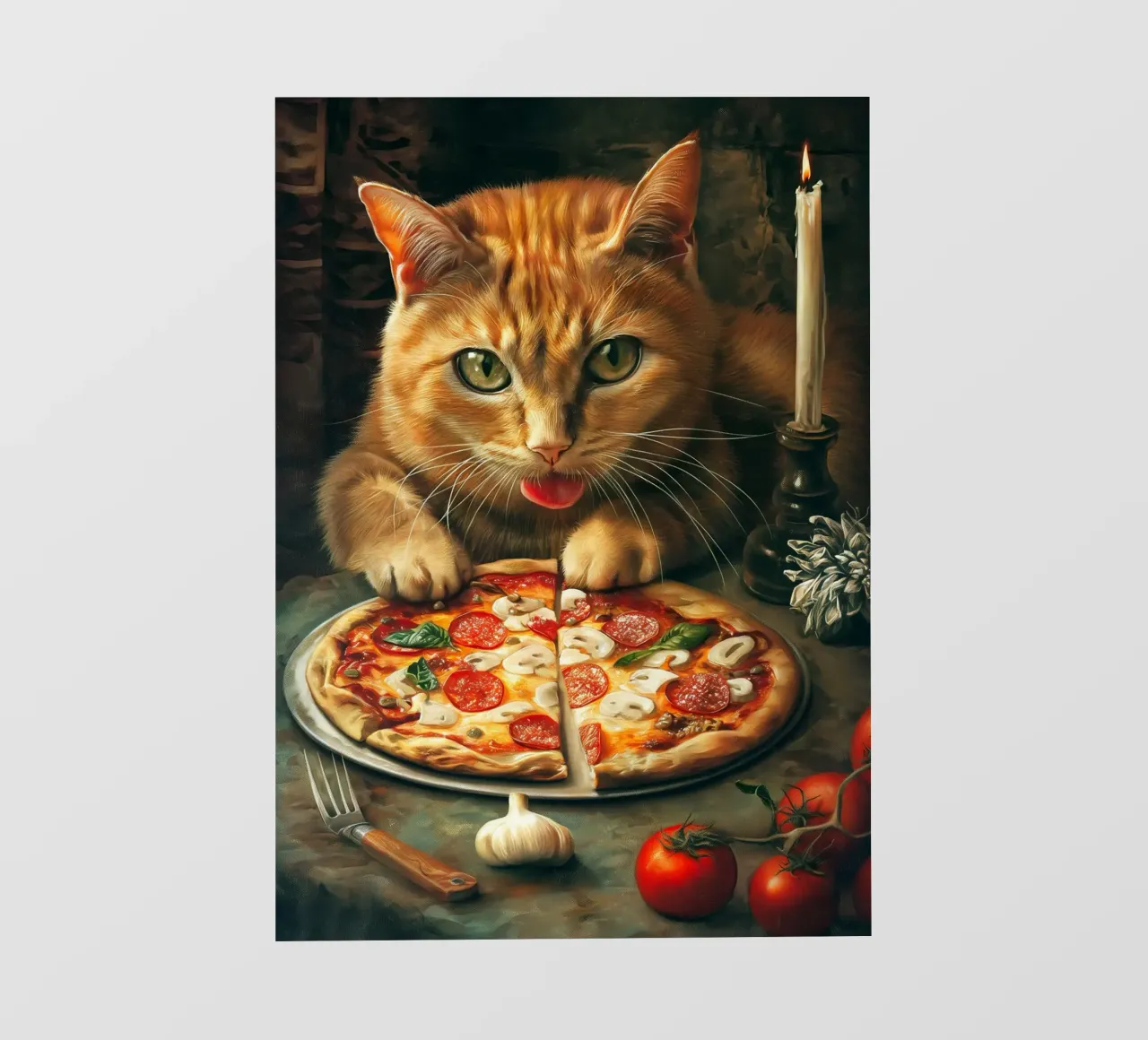 Cat Eats Pizza pellicola backlit da Fleur de Lys
