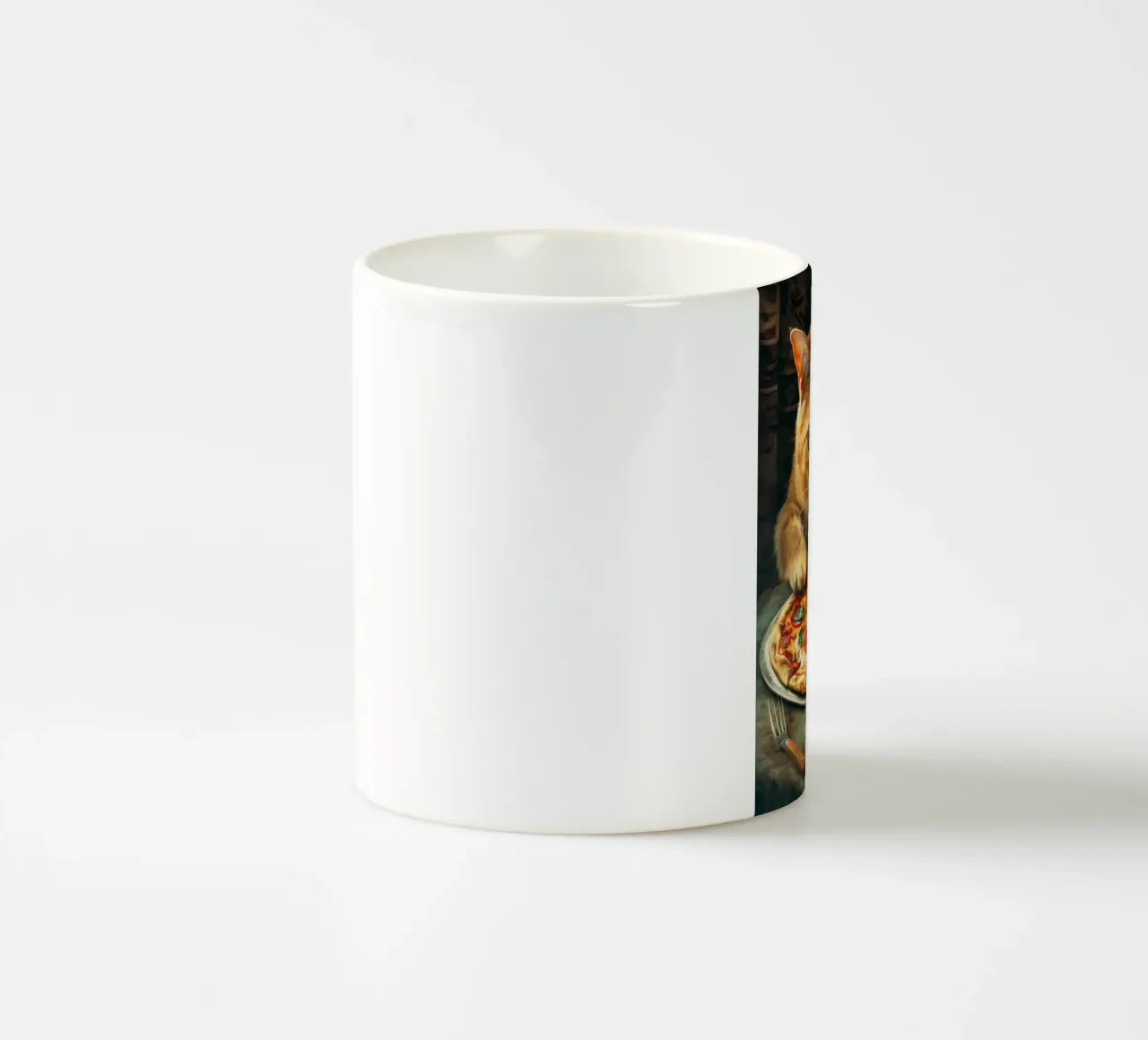 Cat Eats Pizza tazza in ceramica da Fleur de Lys