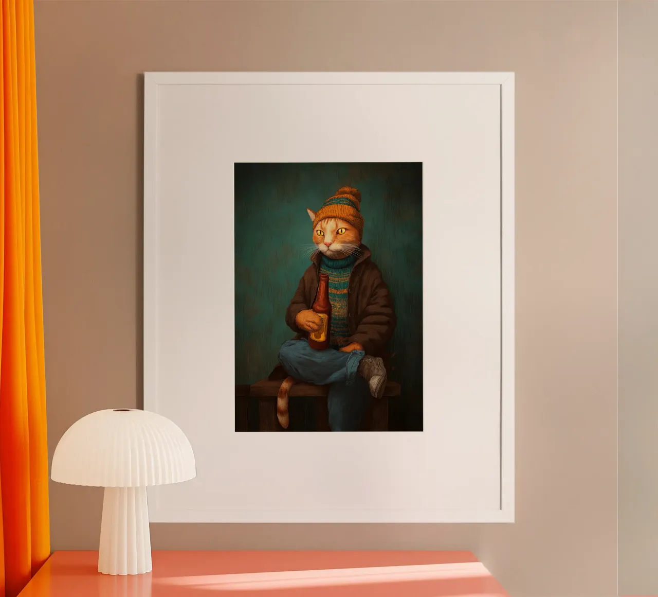 Il gatto beve birra poster da Stellar Creative