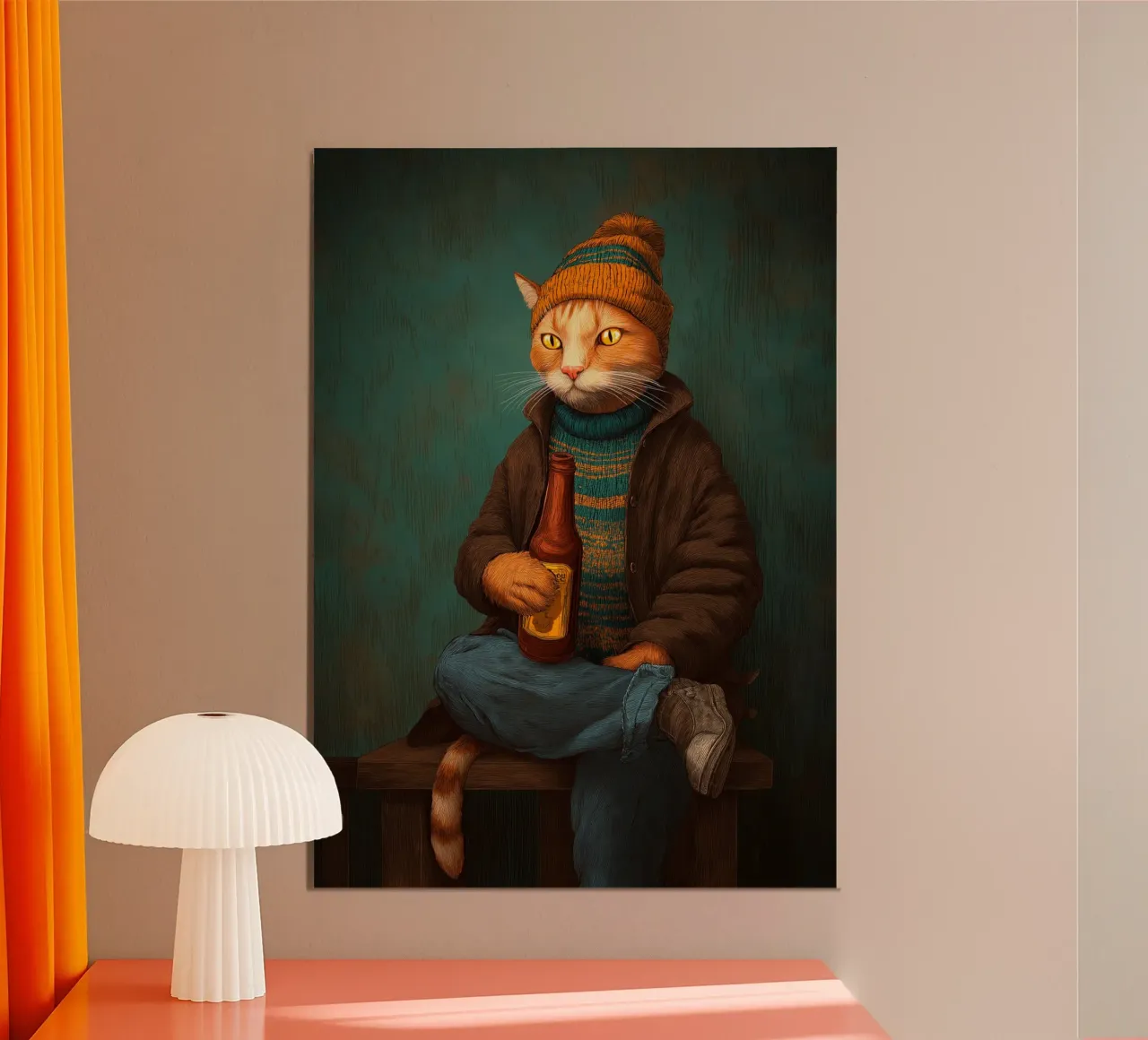 Il gatto beve birra poster da Stellar Creative
