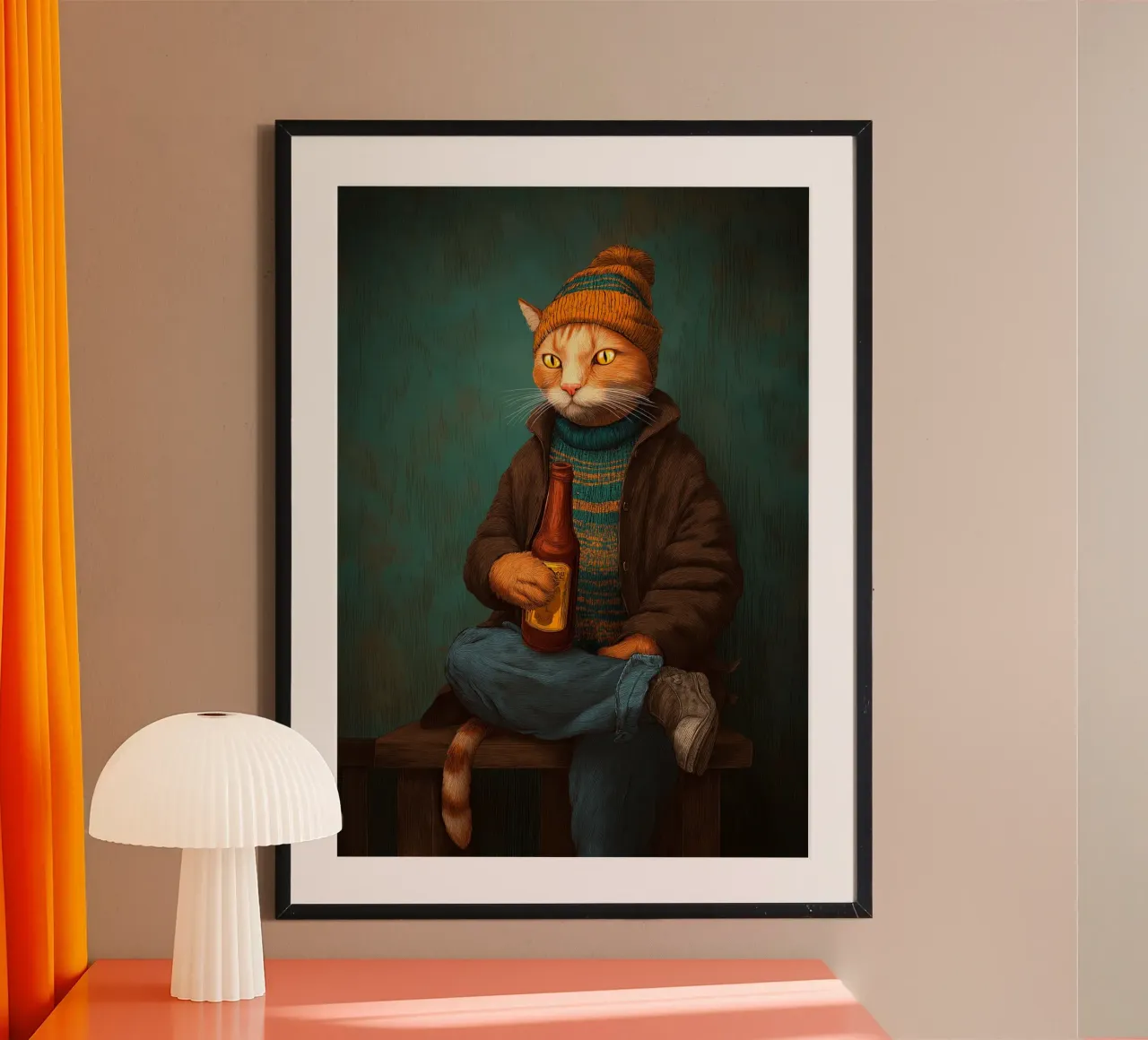 Il gatto beve birra poster da Stellar Creative