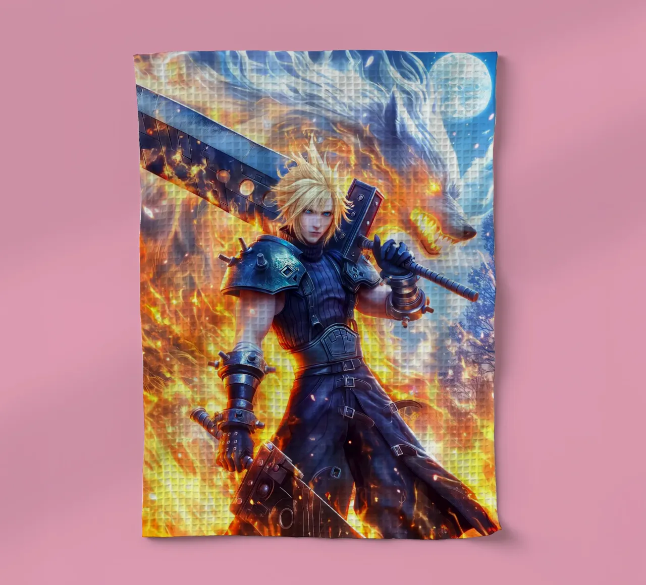 FF7 Cloud Strife Final Fantasy torchon de Stellar Creative