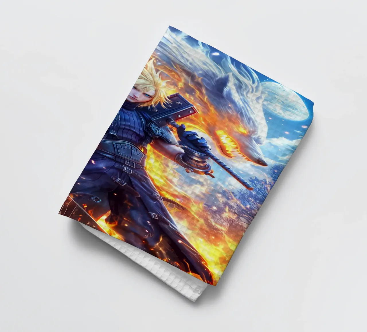 FF7 Cloud Strife Final Fantasy torchon de Stellar Creative