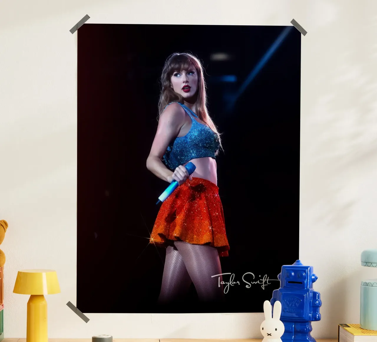 Taylor Swift perfom poster con telaio in legno da AudioLibrary