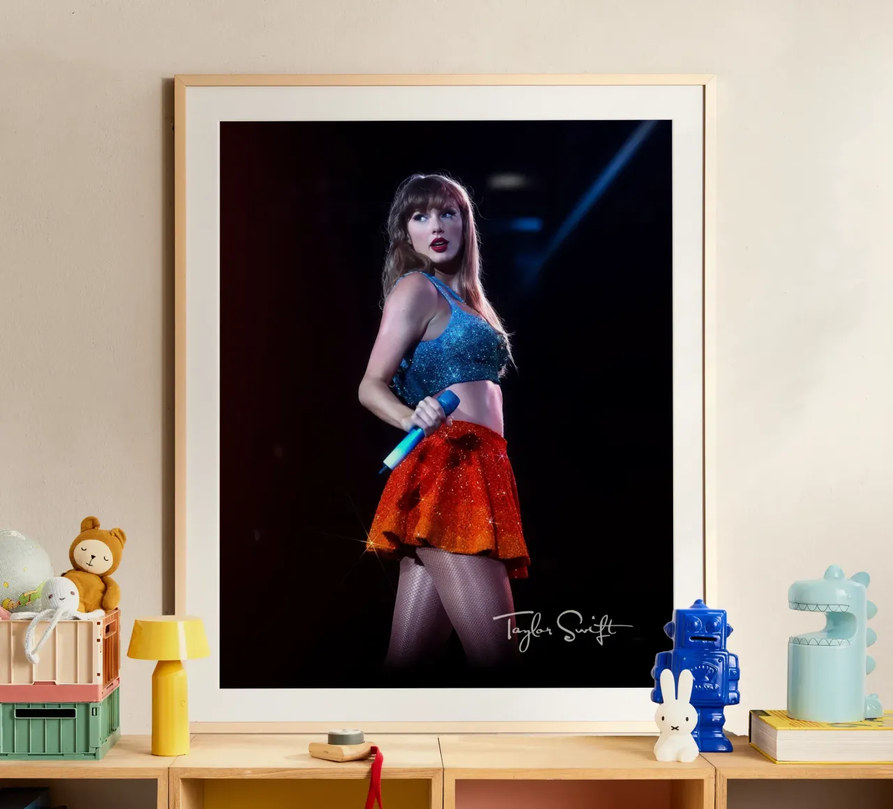 Taylor Swift perfom poster con telaio in legno da AudioLibrary