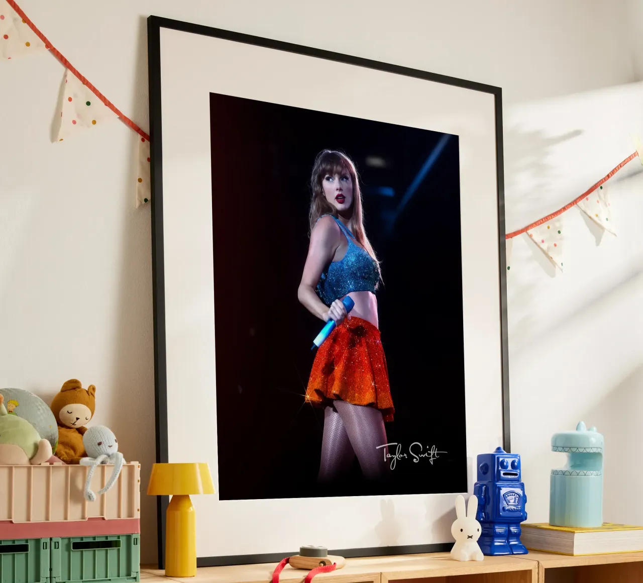 Taylor Swift perfom poster con telaio in legno da AudioLibrary