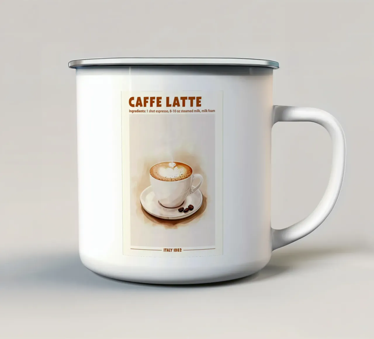 Caffè Latte, Italy 1982 tazza in smalto da janetlynn