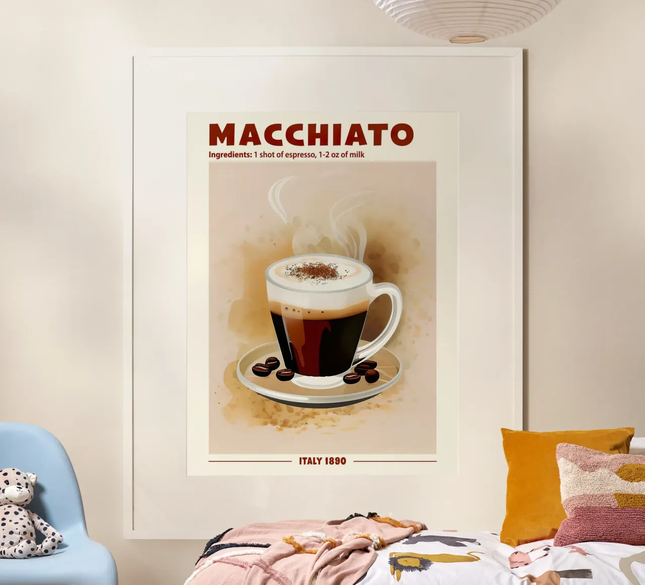Caffè Macchiato, Italy 1890 poster con telaio in legno da janetlynn