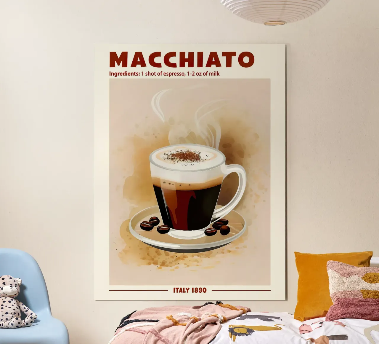 Caffè Macchiato, Italy 1890 poster con telaio in legno da janetlynn