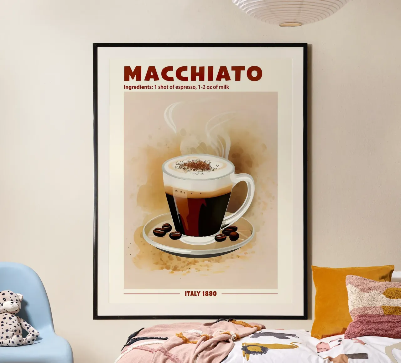 Caffè Macchiato, Italy 1890 poster con telaio in legno da janetlynn