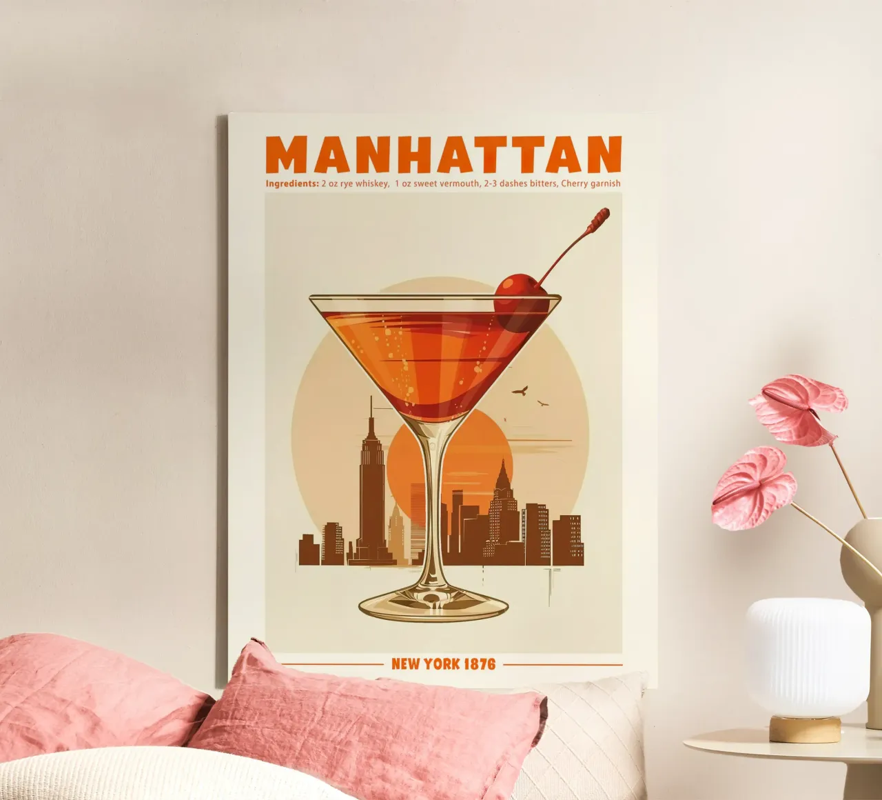 Manhattan, New York 1876 tela con Cornice a cassetta da janetlynn