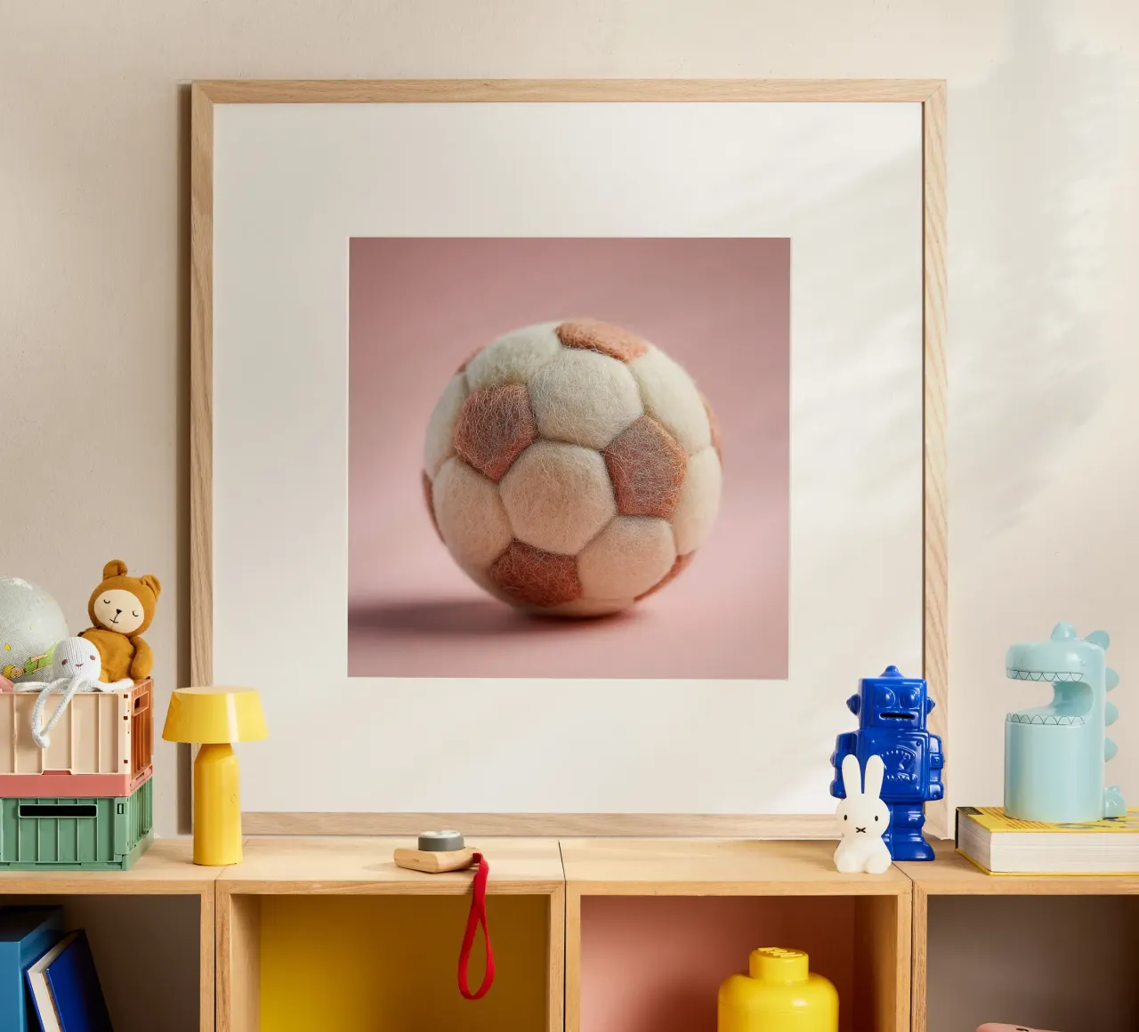 Pallone da calcio soffice poster con telaio in alluminio da Motivate-Today