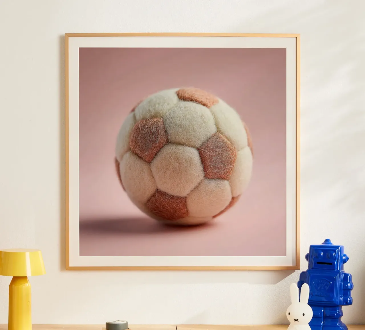 Pallone da calcio soffice poster con telaio in alluminio da Motivate-Today