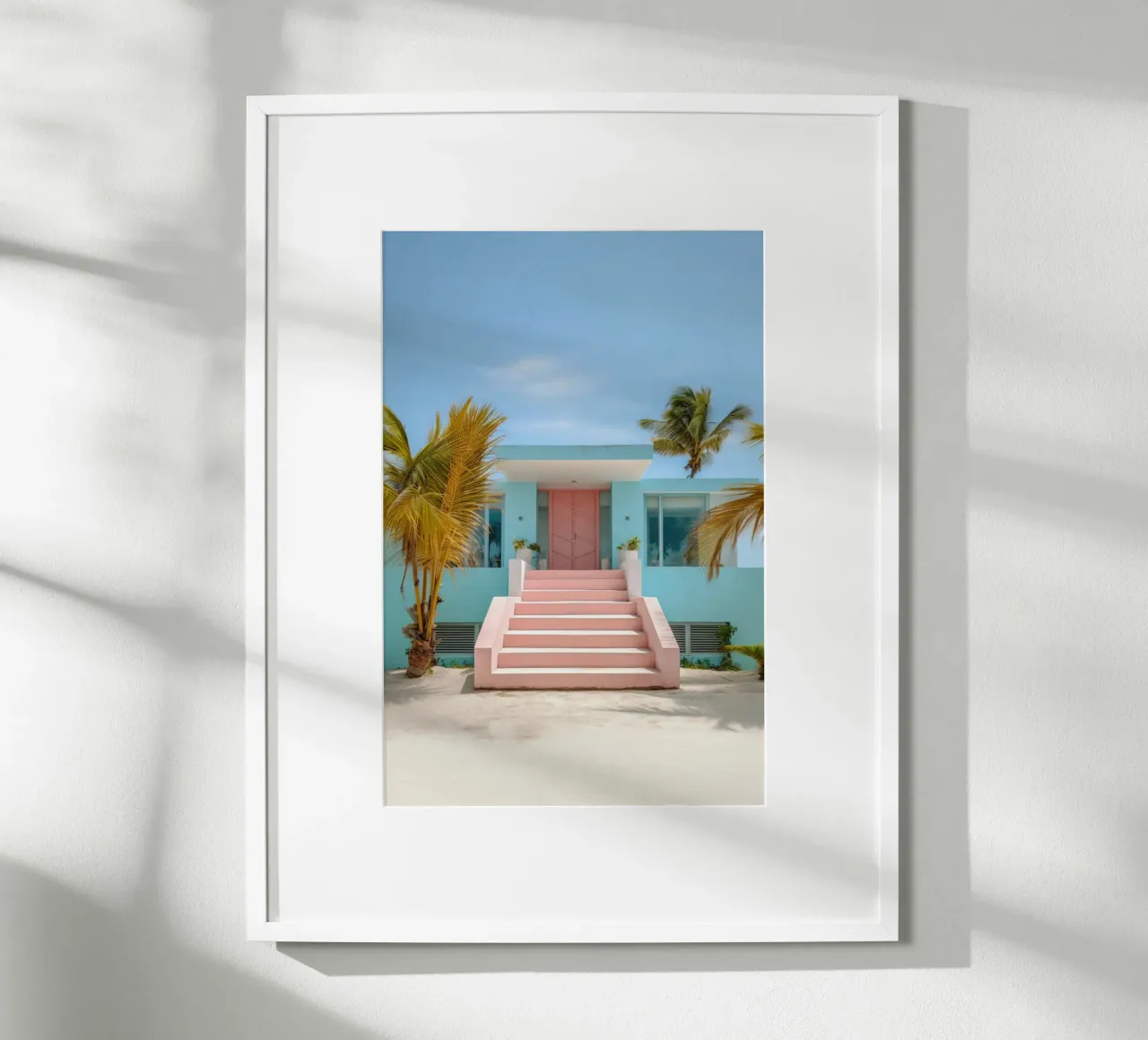 Beach House poster con telaio in legno da robertmotoiart