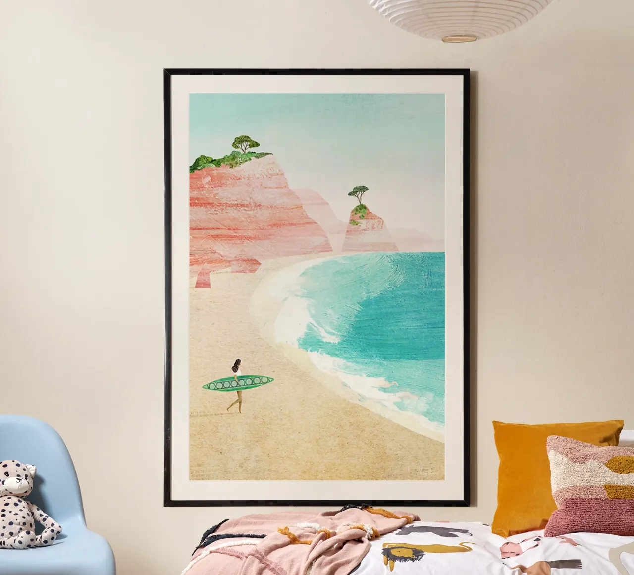 costa oceano remoto poster con telaio in alluminio da unyil shope