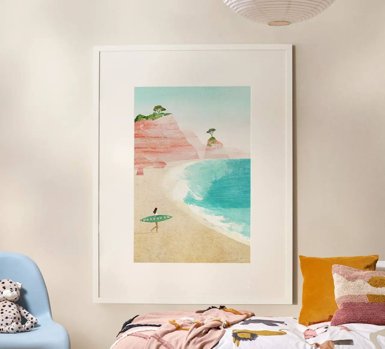 costa oceano remoto poster con telaio in alluminio da unyil shope