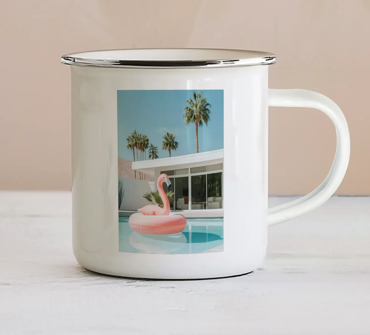 Palm Springs Pool tazza in smalto da lennytravers