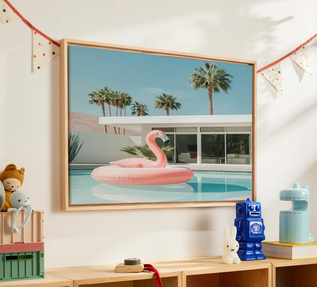 Palm Springs Pool tela con Cornice a cassetta da lennytravers