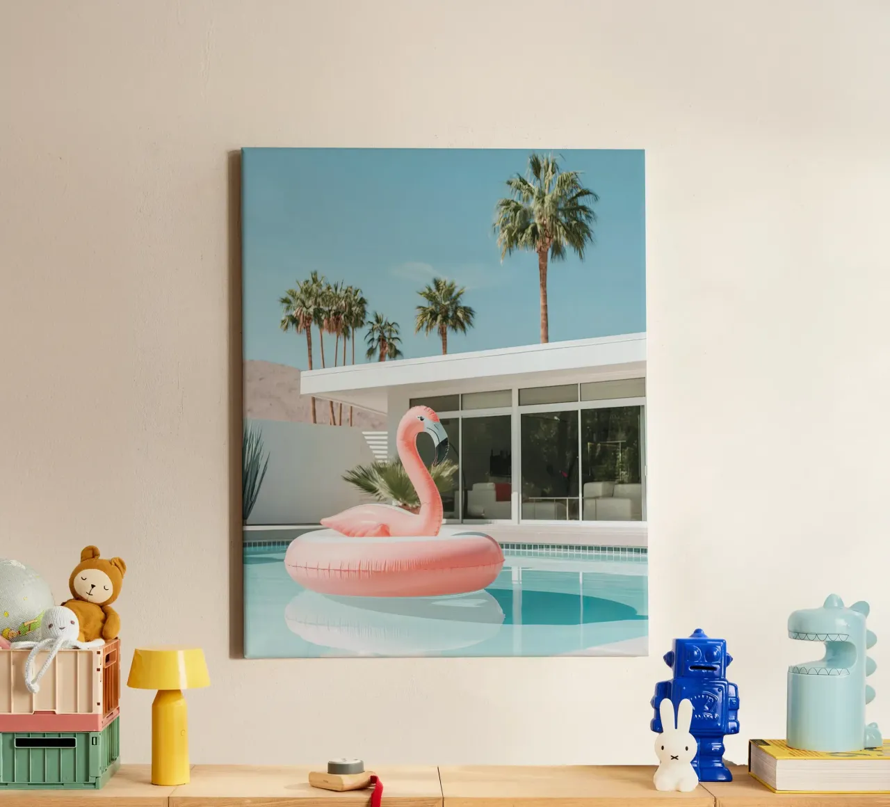Palm Springs Pool tela con Cornice a cassetta da lennytravers