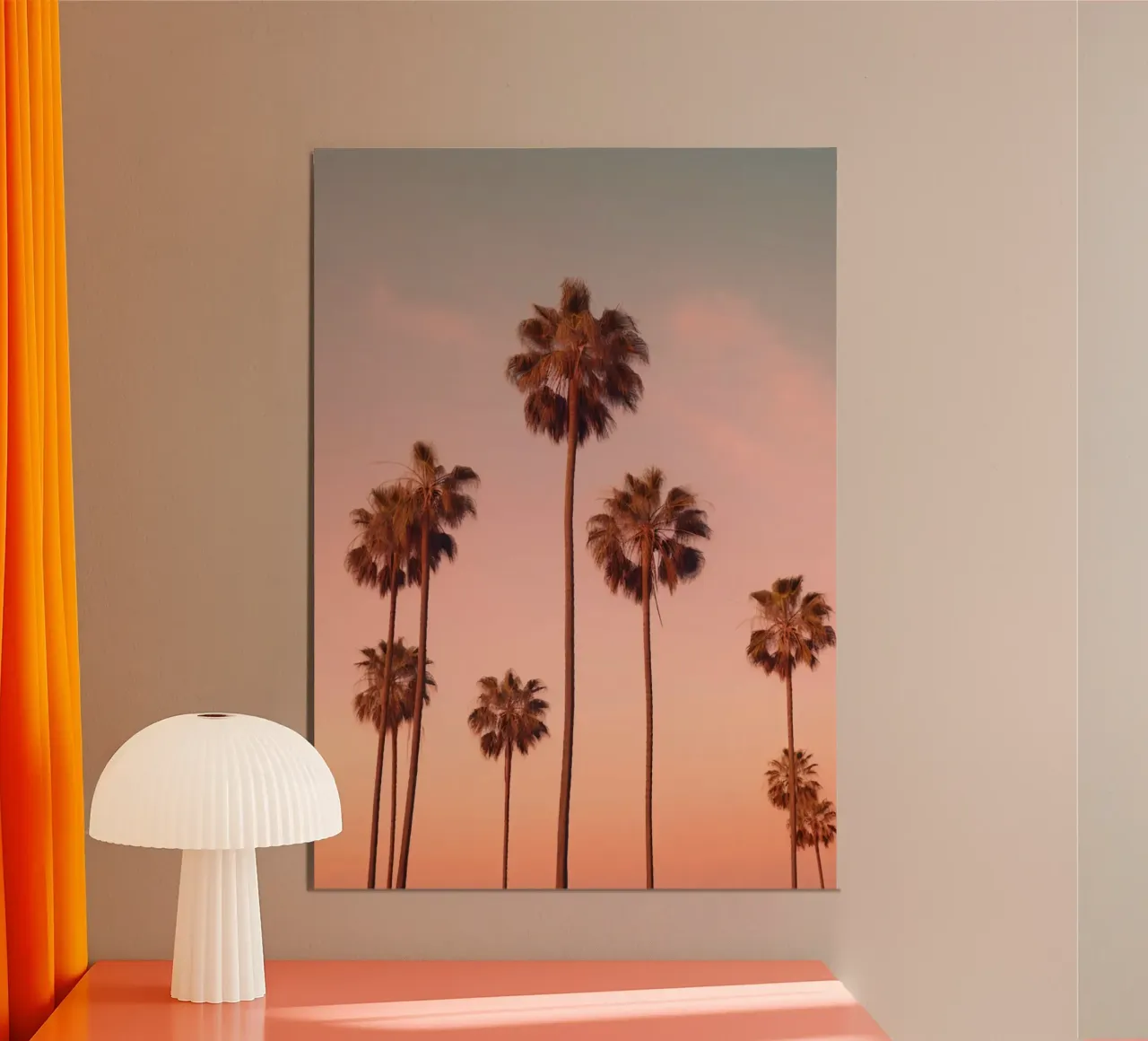 Pink Palms poster con telaio in plastica da lennytravers