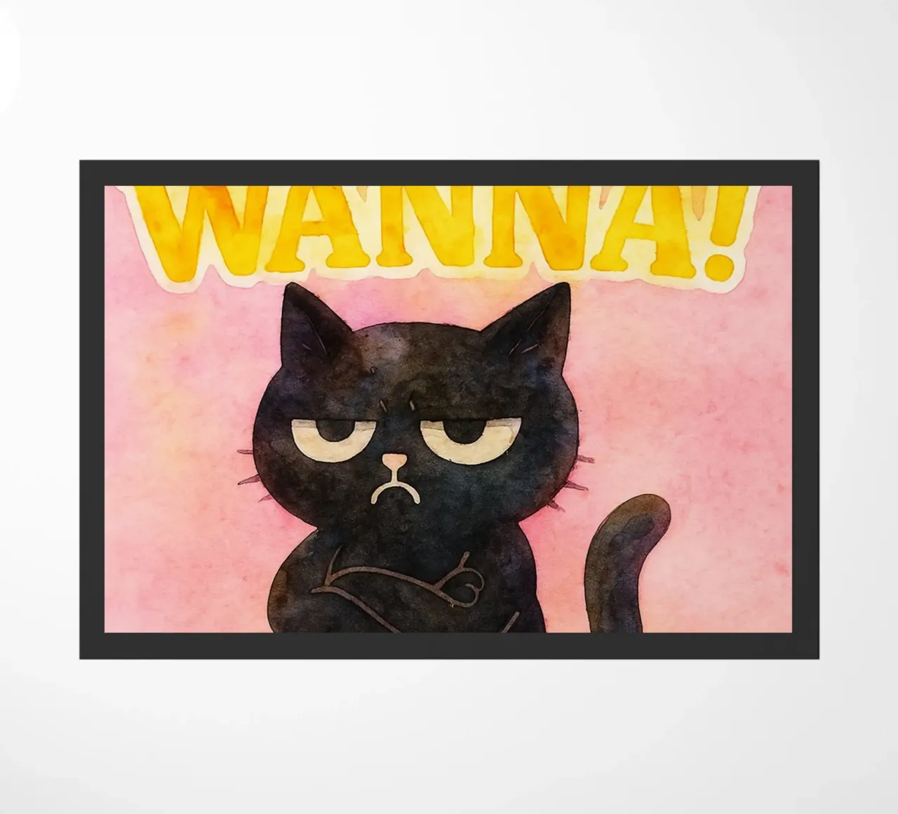 Non voglio disegnare parodie di gatti divertenti zerbino da hexis