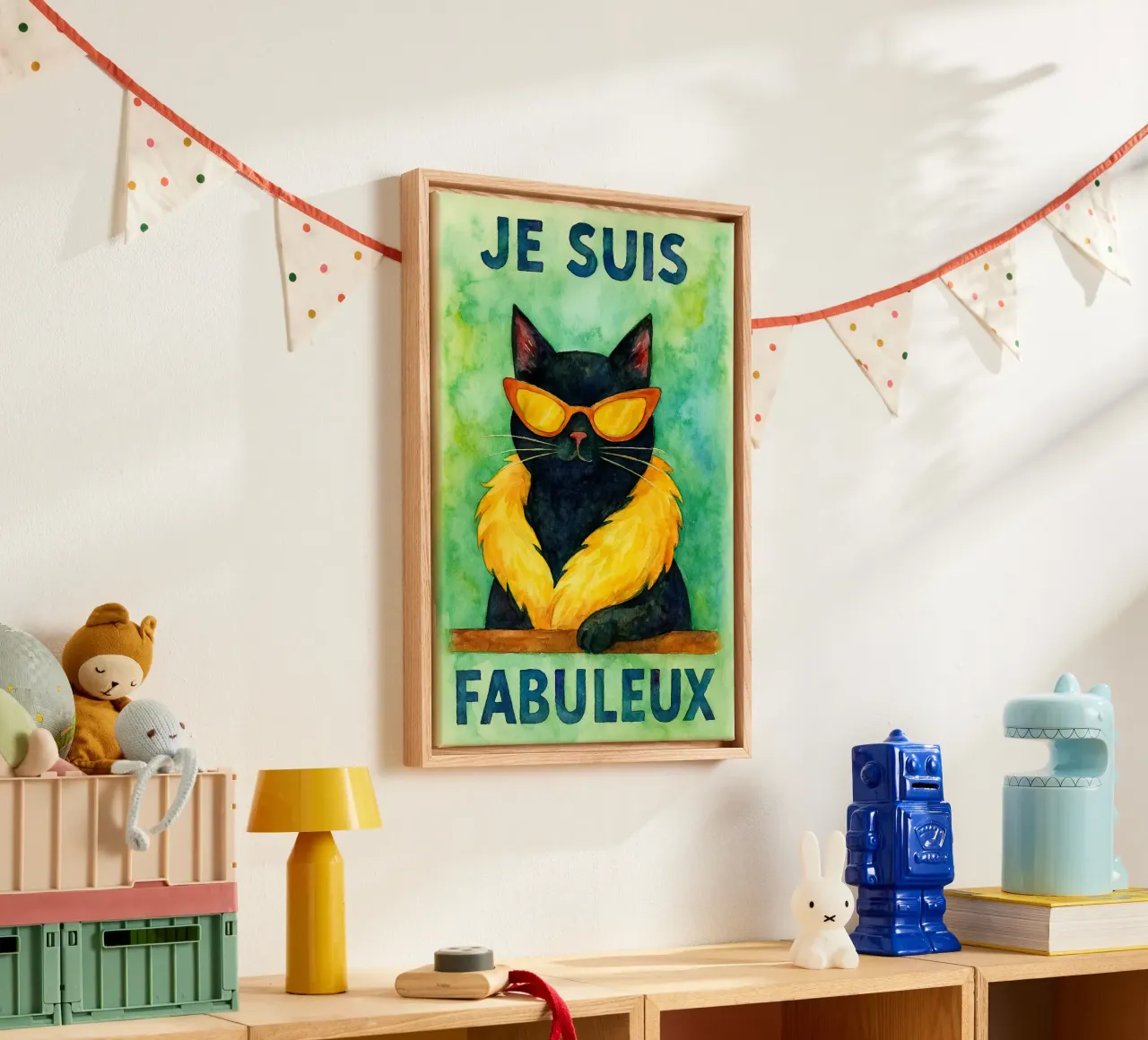 i'm fabulous cat parody drawing canvas with Floater frame by hexis